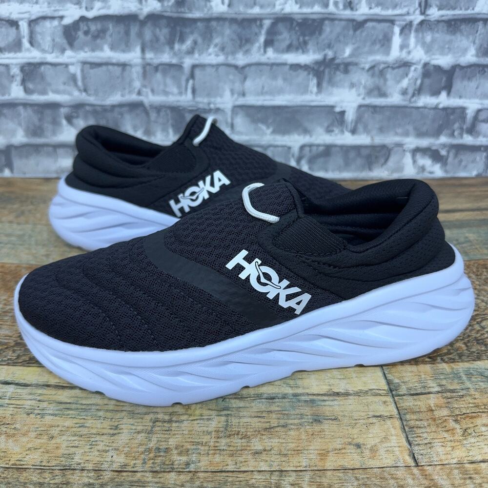 Hoka One One Ora Recovery Shoe 2 Black White 1119398 BWHT Womens Size 8 New